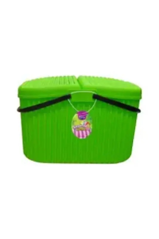 Sepetto Piknik Savati Rangli 30 Litr Keng Movi Va Yashil Ranglar - 3