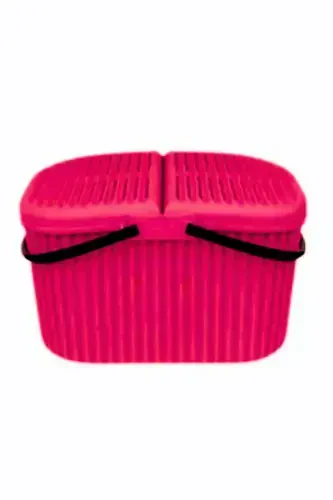 Piknik Sepeti Renkli 30 Litre Geniş Sarı .-RENKLİ - PROFF (1)