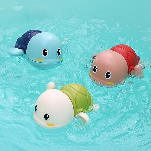 SEPHIX Bath Toys for Toddlers 1-3, Cute Swimming Turtle Bath Toys for 1 2 Year Old Boy Girl Gifts, Water Pool Toys for Baby Toddler Toys Age 1-4, Wind-up Infant Bathtub Toys, 3 Pack - 4