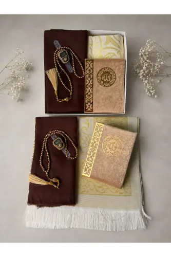 Seplilik, Sovg'a, Kelin Bohchasi to'plami, Yosin, Tasbeh, Zikr Matik, joynamoz to'plami, Joynamoz-jigarrang - LIFESTYLING (1)