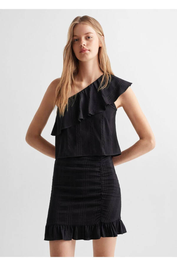 Sequin detailed asymmetric blouse - 1