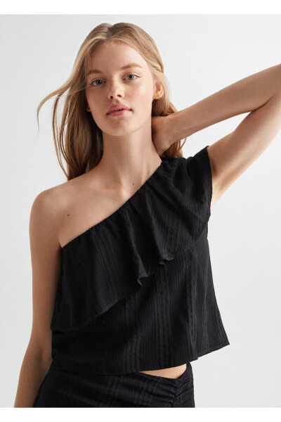 Sequin detailed asymmetric blouse - 6