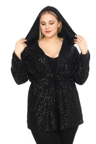 Sequin Hooded Jacket 821 - 1