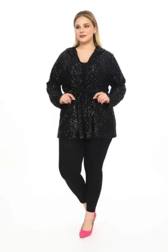 Sequin Hooded Jacket 821 - 3