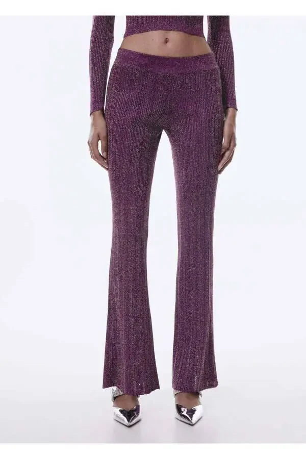 Sequin Knitted Culotte Pants - 1