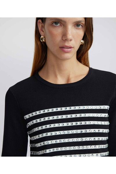 Sequin Striped Knit - 1