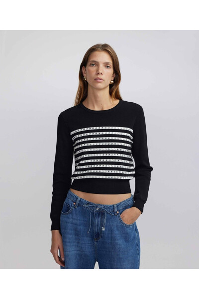 Sequin Striped Knit - 2