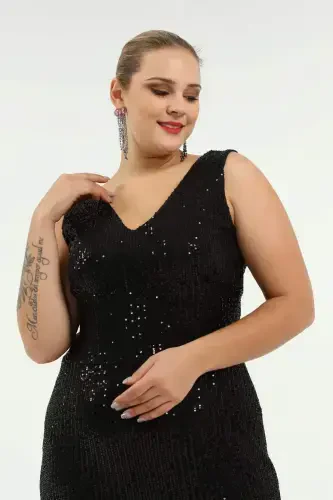 Sequined Long Evening Dress KL3098 - 1