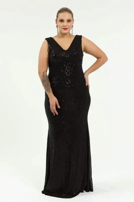 Sequined Long Evening Dress KL3098 - 5