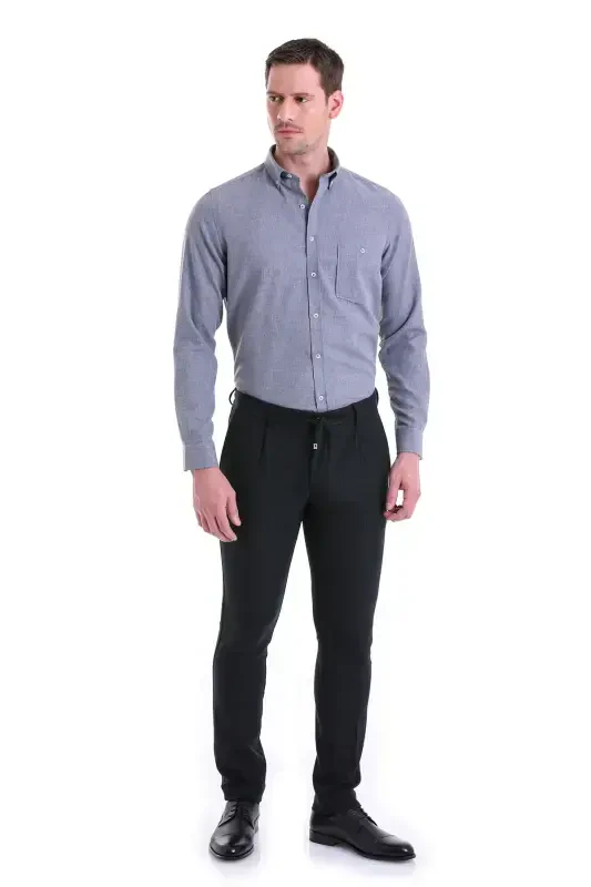 Серая рубашка в клетку Comfort Fit с длинными рукавами на пуговицах - 2