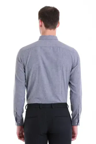 Серая рубашка в клетку Comfort Fit с длинными рукавами на пуговицах - 5