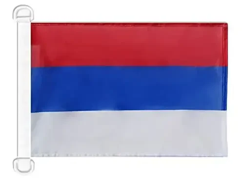 Serbia Civil Ensign NAUTICAL Flag 18'' x 12'' - Serbian merchant flags 30 x 45 cm. - Banner 12x18 in for boat - AZ FLAG - AZ FLAG