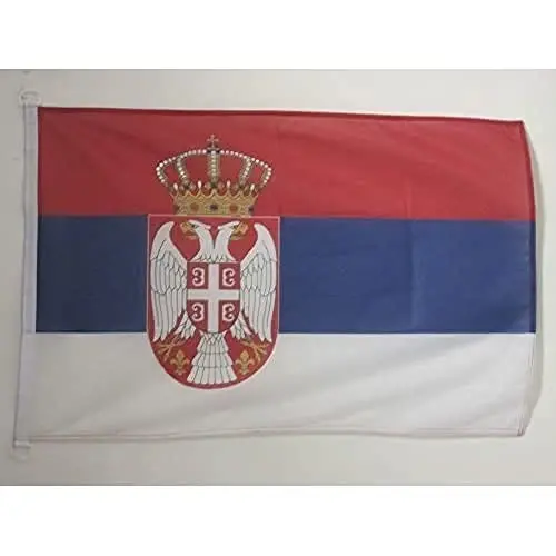 Serbia NAUTICAL Flag 18'' x 12'' - Serbian flags 30 x 45 cm. - Banner 12x18 in for boat - AZ FLAG - AZ FLAG