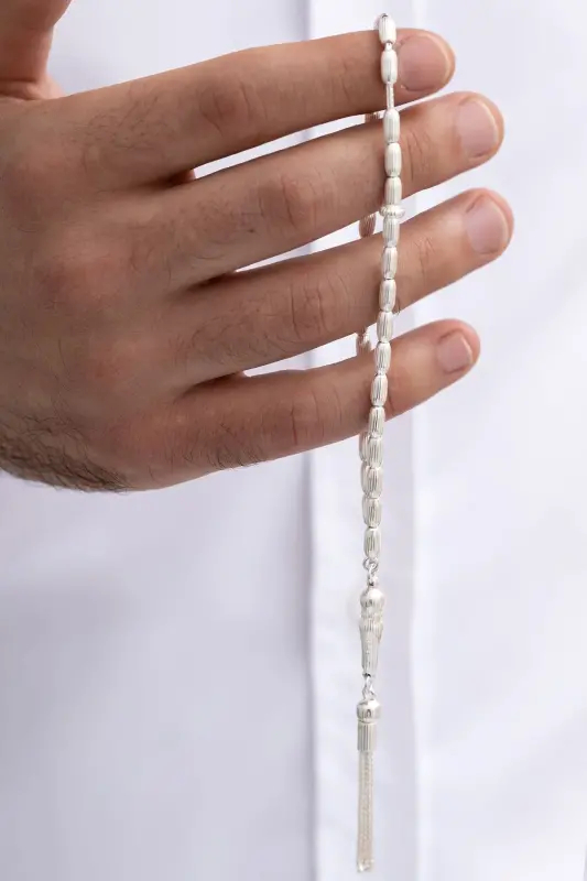 Серебряные Четки, Рисунок Пшеницы, Средний Размер, 15гр - 2