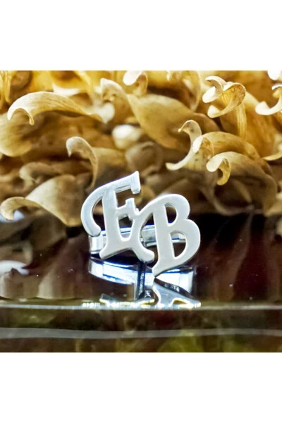 Серебряные запонки с инициалами E-B, 925 пробы - 4