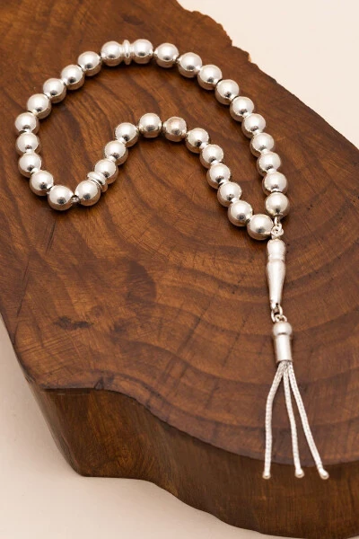 Серебряный четки Простой шар Средний 23гр - 4