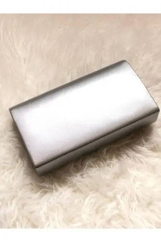 Серебряный женский клатч-портфель - СЕРЕБРЯНЫЙ - 3