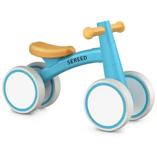 SEREED Baby Balance Bike for 1 Year Old Boys Girls 12-24 Month Toddler Balance Bike, 4 Wheels Toddler First Bike, First Birthday Gifts 