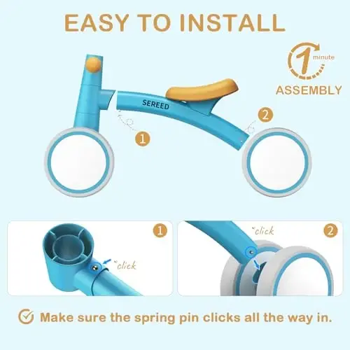 SEREED Baby Balance Bike for 1 Year Old Boys Girls 12-24 Month Toddler Balance Bike, 4 Wheels Toddler First Bike, First Birthday Gifts - 1