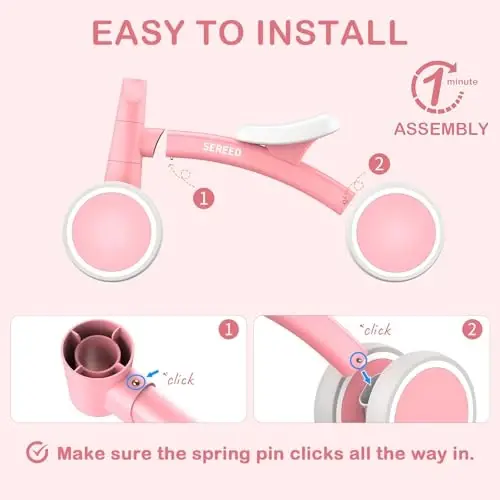 SEREED Baby Balance Bike for 1 Year Old Boys Girls 12-24 Month Toddler Balance Bike, 4 Wheels Toddler First Bike, First Birthday Gifts - 1