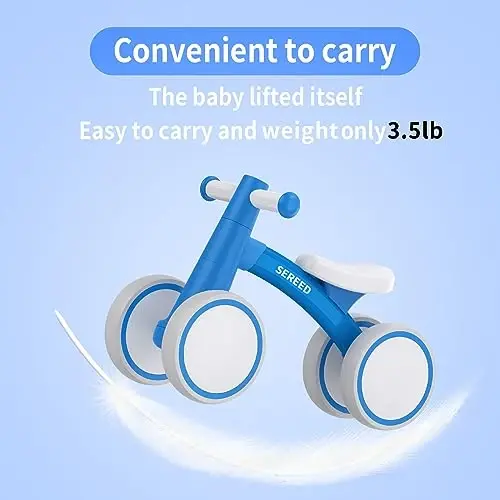 SEREED Baby Balance Bike for 1 Year Old Boys Girls 12-24 Month Toddler Balance Bike, 4 Wheels Toddler First Bike, First Birthday Gifts - 4