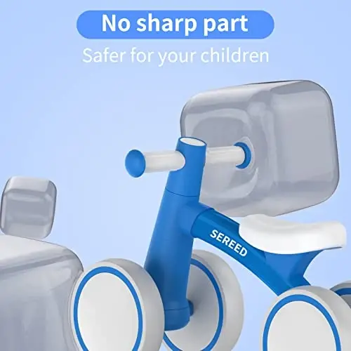 SEREED Baby Balance Bike for 1 Year Old Boys Girls 12-24 Month Toddler Balance Bike, 4 Wheels Toddler First Bike, First Birthday Gifts - 6