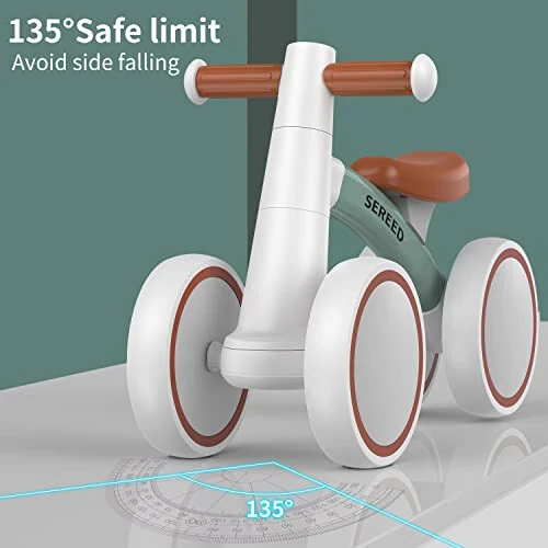 SEREED Baby Balance Bike for 1 Year Old Boys Girls 12-24 Month Toddler Balance Bike, 4 Wheels Toddler First Bike, First Birthday Gifts - 18