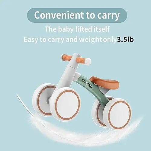 SEREED Baby Balance Bike for 1 Year Old Boys Girls 12-24 Month Toddler Balance Bike, 4 Wheels Toddler First Bike, First Birthday Gifts - 3
