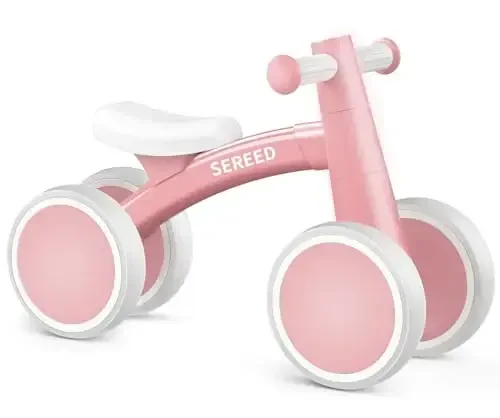 SEREED 1 yoshli o'g'il bolalar qizlar uchun Baby Balance Bike 12-24 oylik chaqaloqlar uchun balandlik velosipedi, 4 g'ildirakli chaqaloqlar uchun birinchi velosiped, birinchi tug'ilgan kun sovg'alari - 1