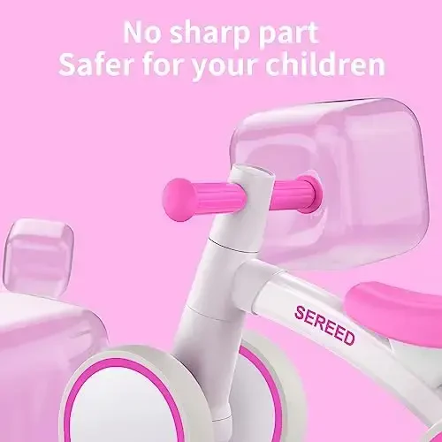 SEREED 1 yoshli o'g'il bolalar qizlar uchun Baby Balance Bike 12-24 oylik chaqaloqlar uchun muvozanat velosipedi, 4 g'ildirakli chaqaloqlar uchun birinchi velosiped, birinchi tug'ilgan kun sovg'alari - 5