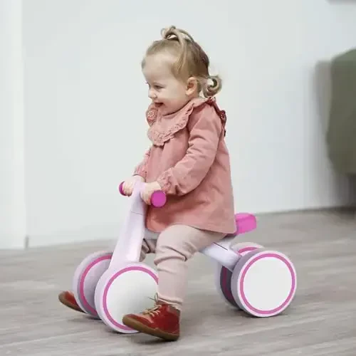 SEREED 1 yoshli o'g'il bolalar qizlar uchun Baby Balance Bike 12-24 oylik chaqaloqlar uchun muvozanat velosipedi, 4 g'ildirakli chaqaloqlar uchun birinchi velosiped, birinchi tug'ilgan kun sovg'alari - 7