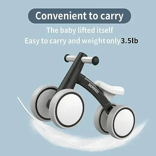 SEREED 1 yoshli o'g'il bolalar uchun Baby Balance Bike Qizlar 12-24 oylik Bolalar muvozanat velosipedi, 4 g'ildirakli Bolalar birinchi velosipedi, Birinchi tug'ilgan kun sovg'alari - 3