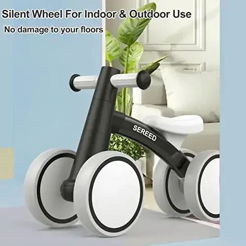 SEREED 1 yoshli o'g'il bolalar uchun Baby Balance Bike Qizlar 12-24 oylik Bolalar muvozanat velosipedi, 4 g'ildirakli Bolalar birinchi velosipedi, Birinchi tug'ilgan kun sovg'alari - 4