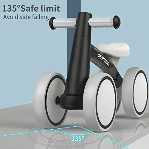 SEREED 1 yoshli o'g'il bolalar uchun Baby Balance Bike Qizlar 12-24 oylik Bolalar muvozanat velosipedi, 4 g'ildirakli Bolalar birinchi velosipedi, Birinchi tug'ilgan kun sovg'alari - 6