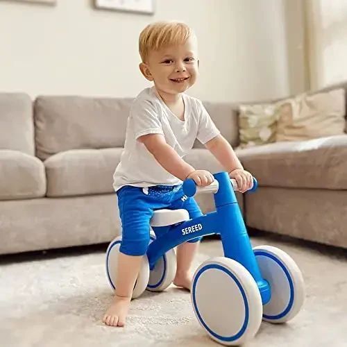 SEREED 1 yoshli o'g'il-qizlar uchun Baby Balance velosipedi 12-24 oylik bolalar uchun Balance velosipedi, 4 g'ildirakli bolalar uchun birinchi velosiped, birinchi tug'ilgan kun sovg'alari - 2