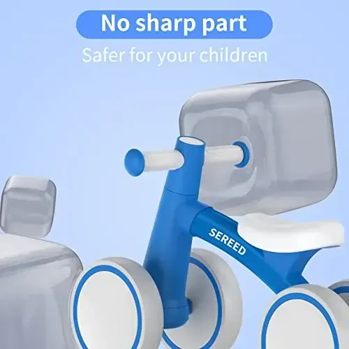SEREED 1 yoshli o'g'il-qizlar uchun Baby Balance velosipedi 12-24 oylik bolalar uchun Balance velosipedi, 4 g'ildirakli bolalar uchun birinchi velosiped, birinchi tug'ilgan kun sovg'alari - 6