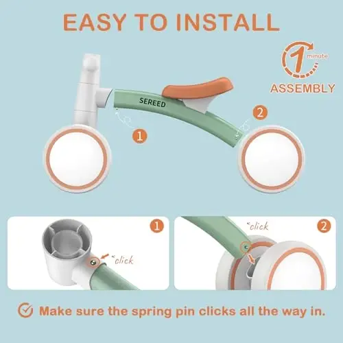 SEREED 1 yoshli o'g'il va qiz bolalar uchun muvozanat velosipedi, 12-24 oylik chaqaloq muvozanat velosipedi, 4 g'ildirakli chaqaloqning birinchi velosipedi, birinchi tug'ilgan kun sovg'alari - 5