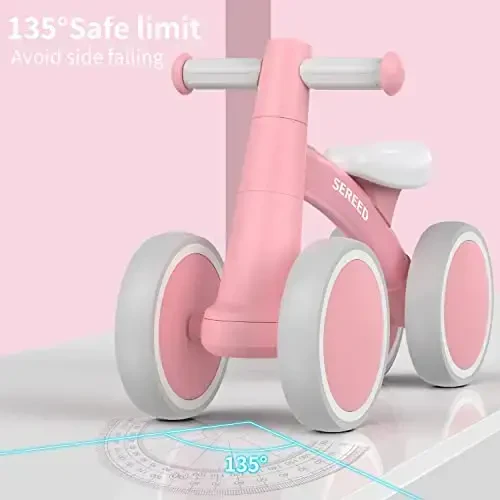 SEREED Baby Balance Bike for 1 Year Old Boys Girls 12-24 Month Toddler Balance Bike, 4 Wheels Toddler First Bike, First Birthday Gifts - 6