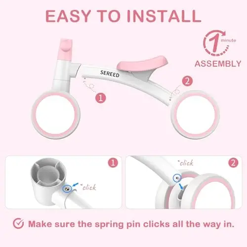 SEREED Baby Balance Bike for 1 Year Old Boys Girls 12-24 Month Toddler Balance Bike, 4 Wheels Toddler First Bike, First Birthday Gifts - 1