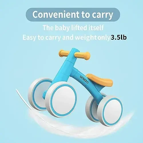 SEREED Baby Balance Bike for 1 Year Old Boys Girls 12-24 Month Toddler Balance Bike, 4 Wheels Toddler First Bike, First Birthday Gifts - 4