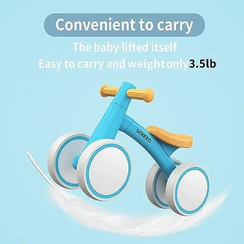 SEREED Baby Balance Bike for 1 Year Old Boys Girls 12-24 Month Toddler Balance Bike, 4 Wheels Toddler First Bike, First Birthday Gifts - 5