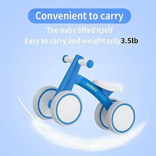 SEREED Baby Balance Bike for 1 Year Old Boys Girls 12-24 Month Toddler Balance Bike, 4 Wheels Toddler First Bike, First Birthday Gifts - 4