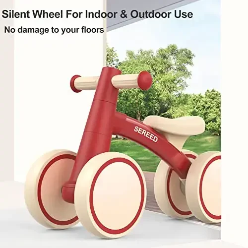 SEREED Baby Balance Bike for 1 Year Old Boys Girls 12-24 Month Toddler Balance Bike, 4 Wheels Toddler First Bike, First Birthday Gifts - 4