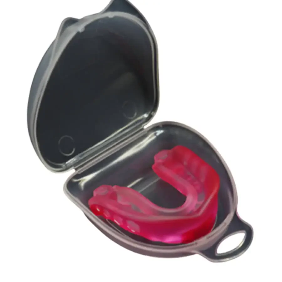 Cheers.US 1Pc Teeth Protector Mouth Guard Protective Brace with Anti Bacterial Case for Adults Basketball Boxing Bite Guard to Stop Teeth Grinding, TMJ, Bruxism, Clenching for Adults-PINK - 2