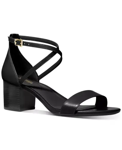 Women's Serena Flex Ankle Strap Dress Sandals - Black Leather 