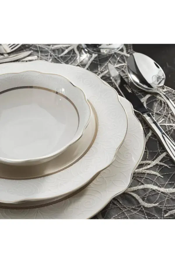 Serene Dinner Set - 60 Pieces - Gold - 03 - 2
