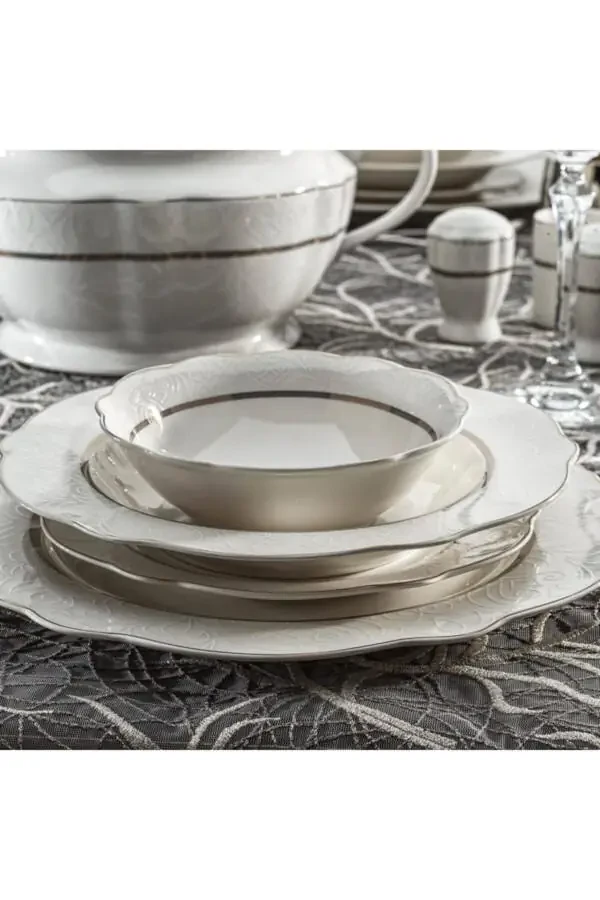 Serene Dinner Set - 60 Pieces - Gold - 03 - 3