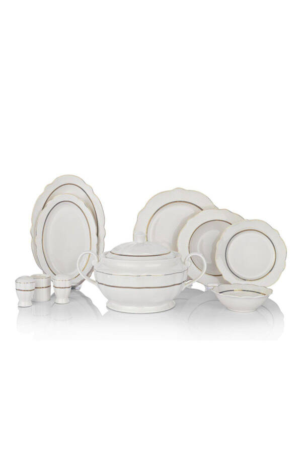 Serene Yemek Takımı-60 Prç.-gold-03 - Asorti - 6