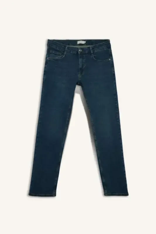 Sergio Regular Fit Normal Kalıp Normal Bel Boru Paça Jean Pantolon-Koyu Yeşil - 1