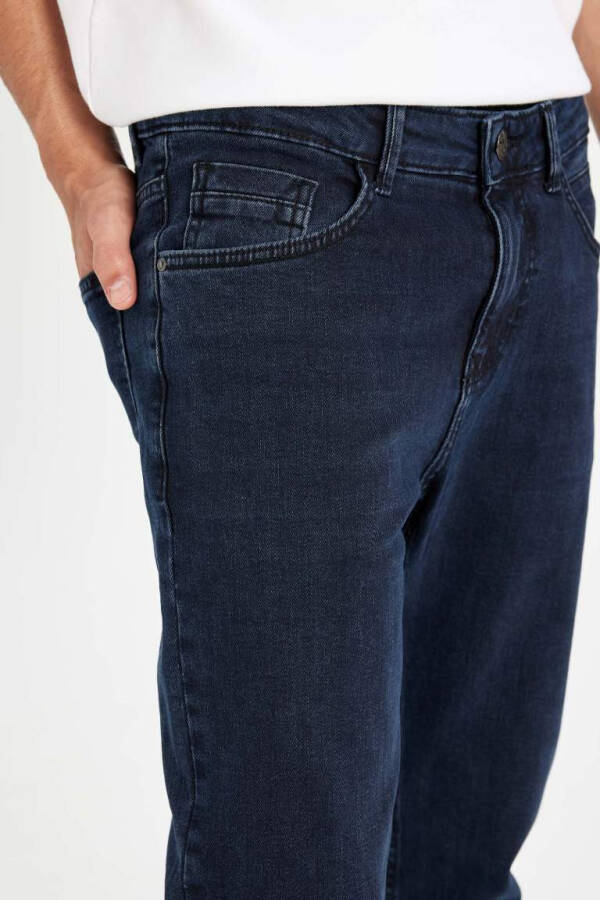 Sergio Regular Fit Normal Kalıp Normal Bel Boru Paça Jean Pantolon Mavi Siyah - 5